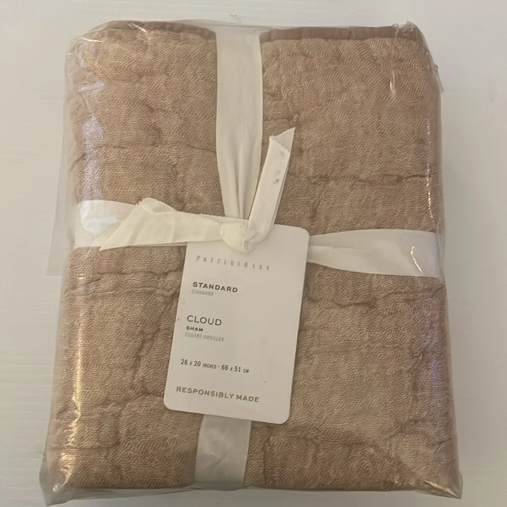 Pottery Barn Cloud Quilted Standard Sham in camel